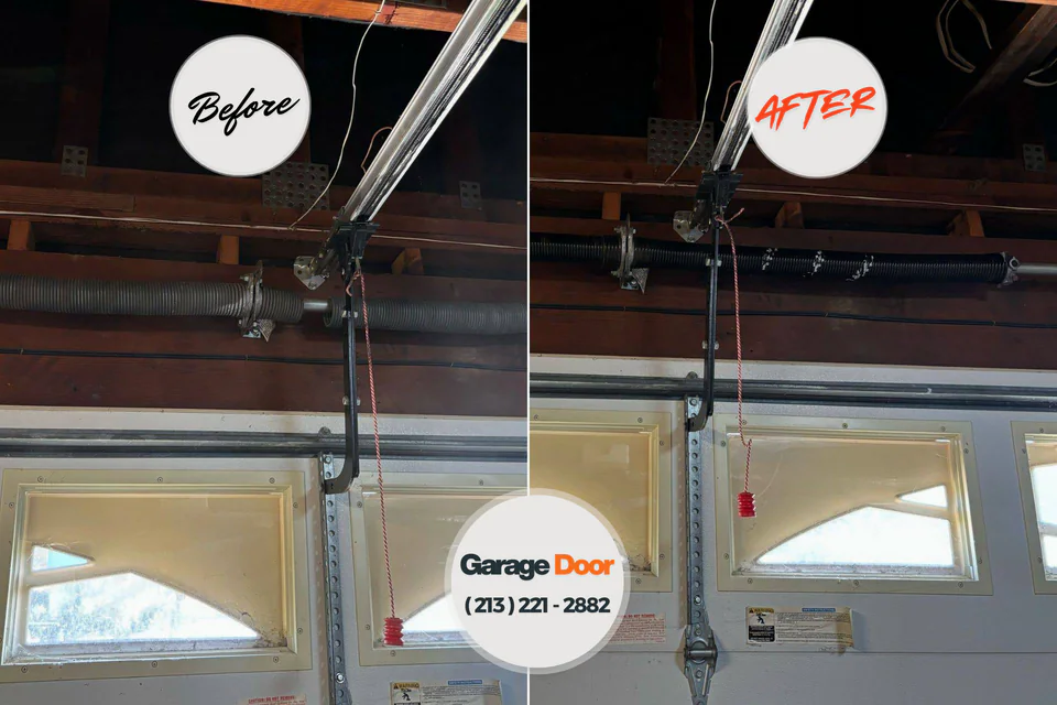 Before and after: garage door repair Magnolia, NJ